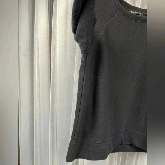 Athleta Basic Black Crew Neck Sweatshirt Cozy Baggy Cotton Blend Women’s Medium - Picture 4 of 12